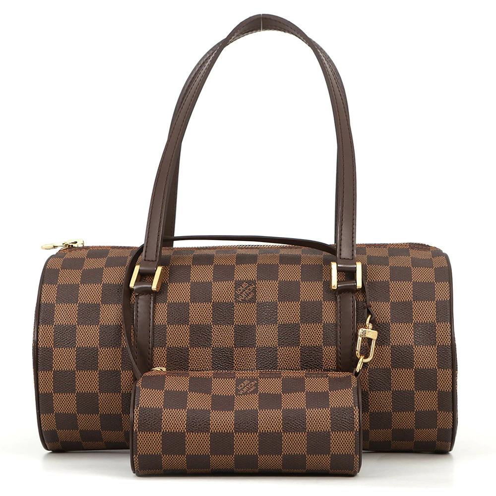 Louis Vuitton Damier Ebene Brown Papillon Handbag Pouch Clutch Bag